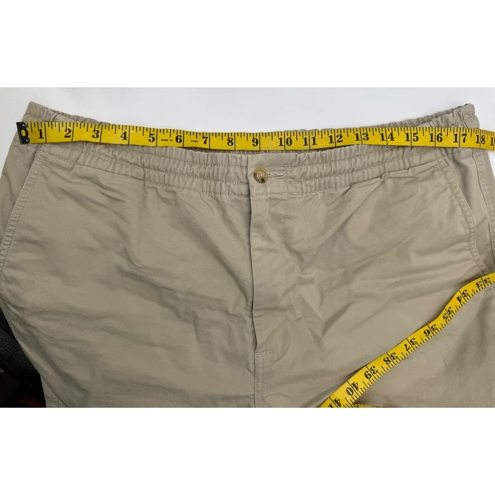 Polo Ralph Lauren Mens Stretch Classic Fit Elastic‎ Waist Khaki Shorts Tan XL